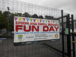 Outting up the banners for the Fun Day on 20th Sept 2015