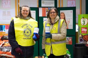 Rotarians collecting in the foyer of the Coop in Halstead.