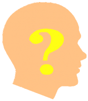 Outline of a human head with a question mark superimposed