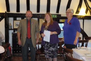 President Wendy Tetley (centre) welcomes Robert & Pat McFarlane into RC of Chestfield