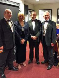 President Mark, Paisley's President Mary Hackett, Renfrew President David Atkinson and District Governor Richard Lees