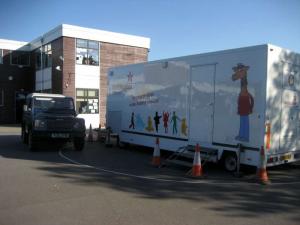 This is a picture of the LEC set up at Noremarsh School after its stay at Longleaze School.