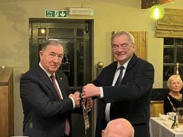 Presidential handover from Mike Jewkes (right) to Ted Goold (left)