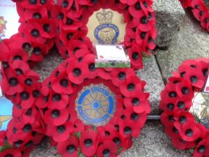 Remembrance Sunday: President Andy laying Rotary Wreath 