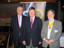 Speakers host, Alasdair Mackie, Peter Holmes and President Elect, Colin Strachan.