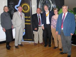 L-R Mary Fraser, President Iain Smith, Keith Hopkins, President Elect Colin Strachan, Audrey Cooper and Rod Jones