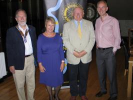 l-r President Colin Strachan, speakers host Claire Reid, Charlie Balding and visitor, Andrew Hilley.