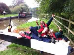 2nd Newbury Cub Scouts salute their fun day out on the Kennet and Avon Canal