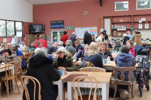 The busy café during lunchtime on 20th April 2023