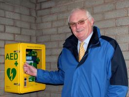 President Colin with the new Emergency Defibrillator
