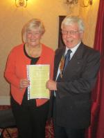 Jacqui is introduced to Rotary by President Bob Ponchaud