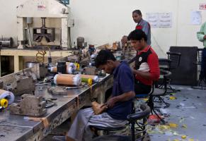 Part of the production line in Jaipur.