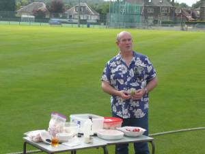 President Mark and THAT SHIRT!! - he has generously donated £5 to Forrest House as penance for inflicting it on us!