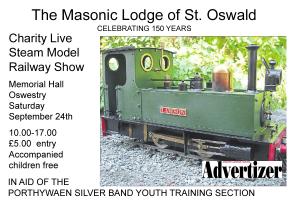Charity Steam Model Railway Show - Memorial Hall, Oswestry 10.00-17.00