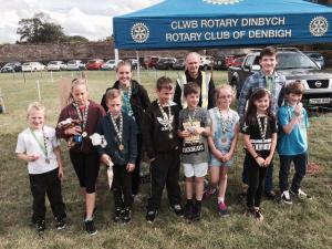 The main organiser of the Junior RTB event, Rtn John Williams with the medal winners at the end of the competition.