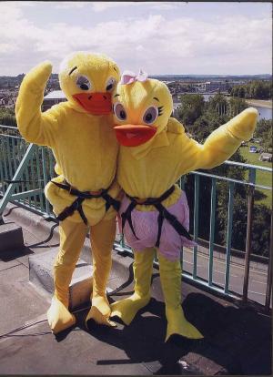 Mr & Mrs Duck Go Abseiling