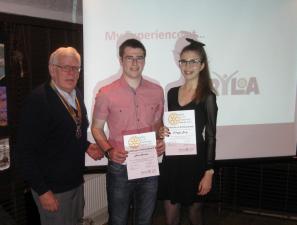President Tom presents Nicol Christie and Patrycja Bany with their well-earned certificates for their participation.