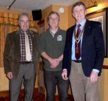 President Elfed with Mr David Shiel (centre) together with Rotarian Paul Lewis