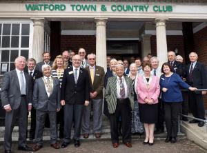 Rotarians and guests with RIBI President Peter Davey