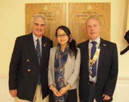 From left to right: PDG Ron Lucas, Dr Asami Miyazak (former Rotary Foundation Ambassadorial Scholar), President Brian Lewis