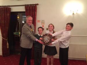 The Broad Town team receiving the winners shield.