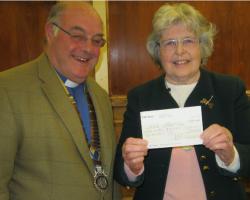 Margaret with cheque