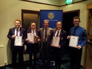James Mullen, Sophie Tougher-Mitchell, Rtn. Roy Simpson, Emily Tougher-Mitchell and Barry Williams