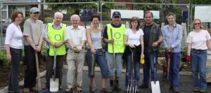 Some of Thame Rotarians and parents of Girlguides who did the gardening work