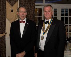 John Benbow hands the Presidency to Martin Lewis for the next Rotary Year