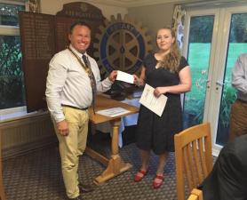 Presentation by President Keith Davies of the Rotary Young Citizen Award to Molly Brickley Clark