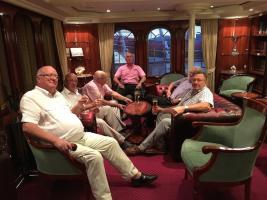 Rotary Club members meeting on board 