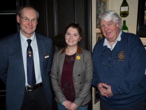 Sarah with President Jim McConnell and Past President John Taylor