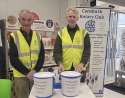 Carnforth Rotary collecting for the Turkey/Syria Earthquake Appeal