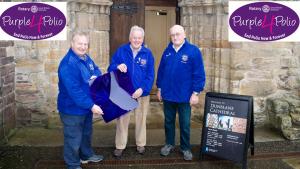 World Polio Day October 24 Members Preparing to light the cathedral in purple