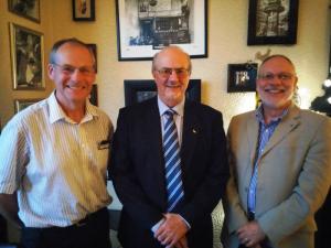 David Phillips with President Jim McConnell and Rotarian, Ian Wilcock