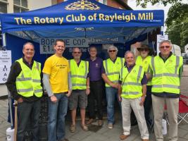 Members of The Rotary Club of Rayleigh Mill at The Rayleigh Trinity Fair on 10th June 2018