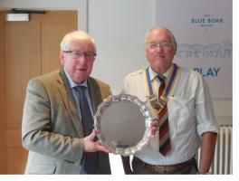 President Steve Holborough and Foundation Chair Brian Ford with The Malcolm Boddington Plate.