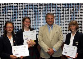 Pictured with Borderland's Cliff Wood from the left are finalist Chloe Bonnello, District Winner Amy Younger and finalist Jenny Cyffin-Jones.
