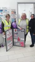 In partnership with HALE we encouraged the customers in Boots and party goers at Carlisle Business Centre at the Doula Anniversary to have their blood pressure tested for free. It was very busy in Boots at Broadway with shoppers intent on getting the rem