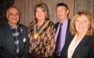 Adnan Soojeri, Rotary President Edith Sterrick, Nigel Lawrie and Debby Broughton-Hay.