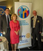 District Governor Graeme Archibald with Presidents of West Fife and Carnegie Clubs