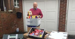 Helping with the Berkshire Egg Run
Rotarian Fred McCrindle ready to distribute over 400 eggs to the following local charities and organisations,