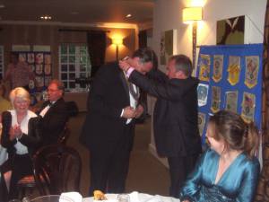 Outgoing President Barry Seymour hands over the 'Chain-of-Office' to Helder Lemos