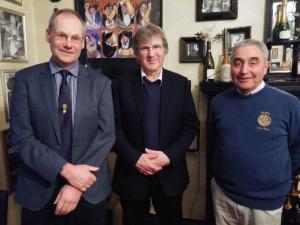 President Jim McConnell and Rotarian Chris Dowes with Johnathon Sainsbury