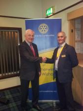 Lord Bonomy is congratulated by President Elect James Gibbons