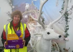 Ryde Rotarian Pauline collecting for World Polio day  