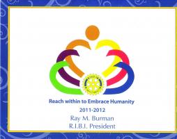 Card from RIBI President Ray Burman.