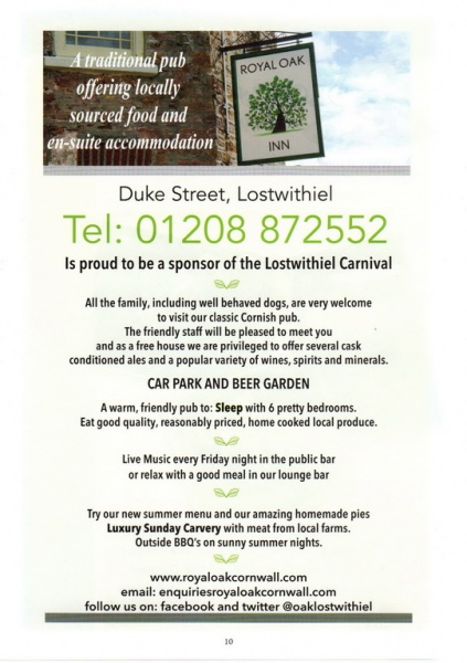2015 Lostwithiel Carnival Programme