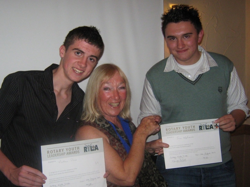 Betty Wood presents RYLA certificates