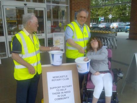 We get some help during one of our Bucket Collections